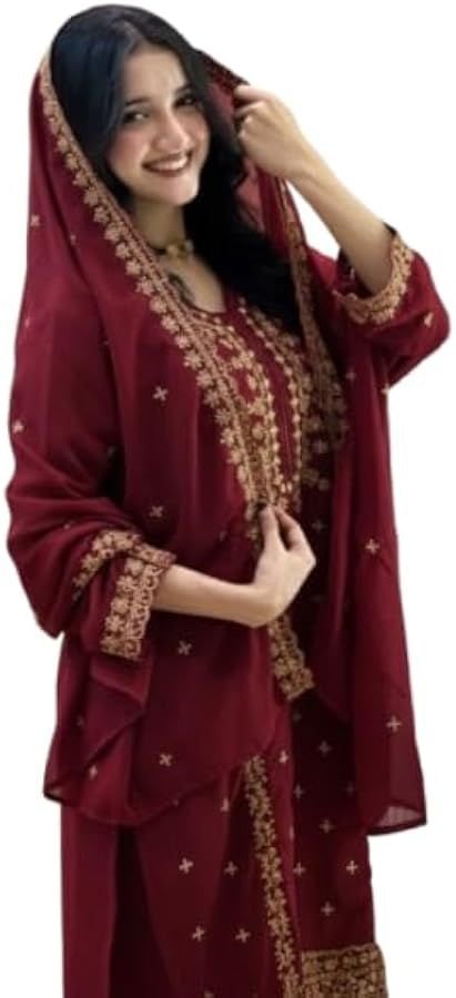 ISRL Enterprise Net Embroidery Salwar Suit Set Kurta Lehenga with Dupatta