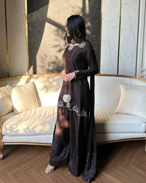 ISRL Enterprise Crepe Kurta Palazzo Dupatta Set