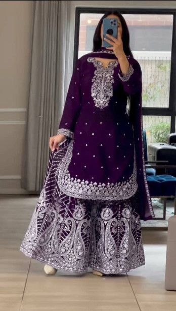 ISRL Enterprise Silk Blend Sharara Dupatta Set