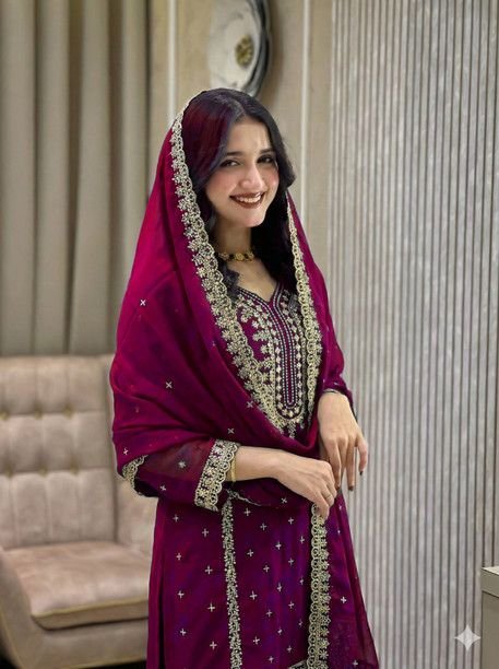 ISRL Enterprise Georgette Kurta Sharara Dupatta Set