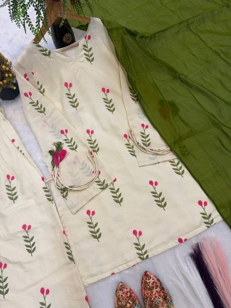 ISRL Enterprise Cotton Silk Kurta Salwar Dupatta Set