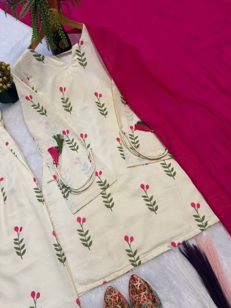 ISRL Enterprise Cotton Silk Kurta Salwar Dupatta Set