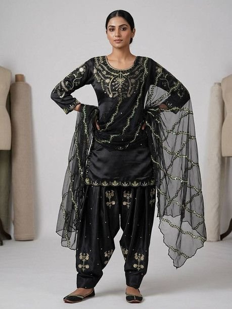 ISRL Enterprise Crepe Kurta Salwar Dupatta Set
